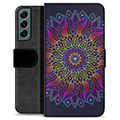Samsung Galaxy S22+ 5G Premium Flip Cover med Pung - Farverig Mandala