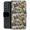 Samsung Galaxy S22+ 5G Premium Flip Cover med Pung - Graffiti