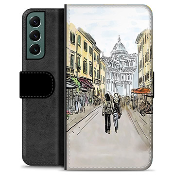 Samsung Galaxy S22+ 5G Premium Flip Cover med Pung - Italiensk Gade