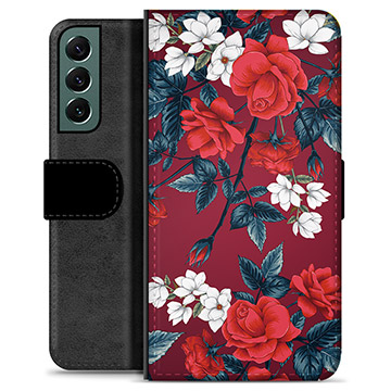 Samsung Galaxy S22+ 5G Premium Flip Cover med Pung - Vintage Blomster