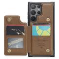 Samsung Galaxy S22 Ultra 5G Caseme C22-etui RFID-kortpung - Brun