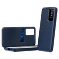 Samsung Galaxy S22 Ultra 5G Smart Clear View Flip etui med kortplads - Safir