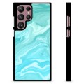Samsung Galaxy S22 Ultra 5G Beskyttende Cover - Blå Marmor