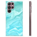 Samsung Galaxy S22 Ultra 5G TPU Cover - Blå Marmor