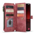 Samsung Galaxy S23 5G Caseme 2-i-1 Multifunktionel Pung - Rød
