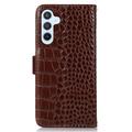Samsung Galaxy S23 FE Crocodile Series Læderpung med RFID - Brun
