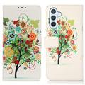 Samsung Galaxy S23 FE Glam Series Etui med Pung - Blomstrede Træ / Farverig