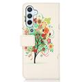 Samsung Galaxy S23 FE Glam Series Etui med Pung - Blomstrede Træ / Farverig