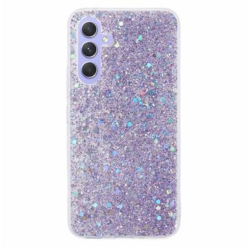 Samsung Galaxy S23 FE Glitter Flakes TPU Cover - Lilla