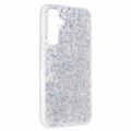 Samsung Galaxy S23 FE Glitter Flakes TPU Cover - Sølv
