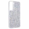 Samsung Galaxy S23 Glitter Flakes TPU Cover - Sølv