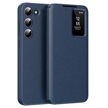 Samsung Galaxy S23 Smart Clear View Flip etui med kortplads - Safir
