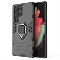 Samsung Galaxy S23 Ultra 5G Hybrid Cover med Ring Holder - Sort