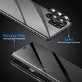 Samsung Galaxy S23 Ultra 5G Magnetisk Cover med Hærdet Glas - Privatliv - Sort