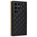 Samsung Galaxy S23 Ultra Luksus Vatteret Pung - Sort