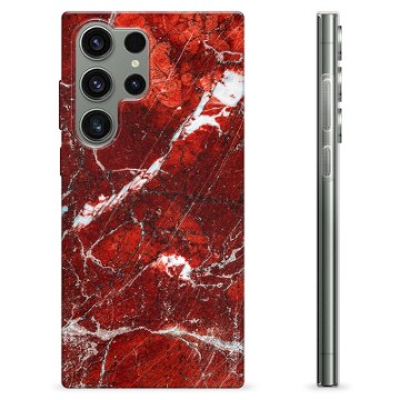 Samsung Galaxy S23 Ultra 5G TPU Cover - Rød Marmor