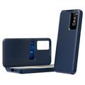 Samsung Galaxy S23+ Smart Clear View Flip etui med kortplads - Safir