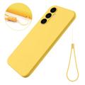 Samsung Galaxy S24 FE Liquid Silikone Cover med Strop - Gul