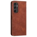 Samsung Galaxy S24 FE Rombe Mønster Pung Cover med magnetisk lukning - Brun