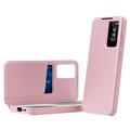 Samsung Galaxy S24 FE Smart Clear View Flip Cover med kortplads - Pink