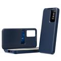 Samsung Galaxy S24 FE Smart Clear View Flip Cover med kortplads - Safir