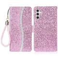 Samsung Galaxy S24 FE Stilfuldt glitterpungetui - pink