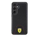Samsung Galaxy S24 Ferrari Carbon Syet Bund Cover - Sort