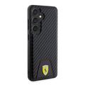 Samsung Galaxy S24 Ferrari Carbon Syet Bund Cover - Sort