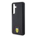 Samsung Galaxy S24 Ferrari Carbon Syet Bund Cover - Sort