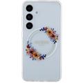 Samsung Galaxy S24 Guess IML Flowers Wreath Cover - MagSafe-kompatibel