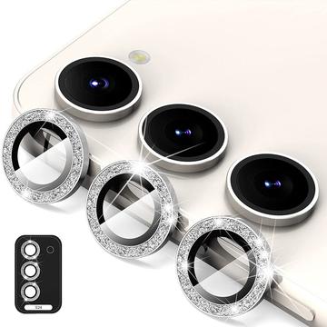 Samsung Galaxy S24 Hat Prince Glitter Kamera Linse Beskytter - Sølv