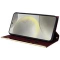 Samsung Galaxy S24 Luksus Vatteret Pung - Vinrød