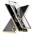 Samsung Galaxy S24 Magnetisk Cover med Hærdet Glas - Guld