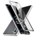 Samsung Galaxy S24 Magnetisk Cover med Hærdet Glas - Sølv