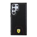 Samsung Galaxy S24 Ultra Ferrari Carbon Syet Bund Cover - Sort