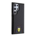 Samsung Galaxy S24 Ultra Ferrari Carbon Syet Bund Cover - Sort