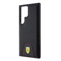 Samsung Galaxy S24 Ultra Ferrari Carbon Syet Bund Cover - Sort