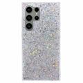 Samsung Galaxy S24 Ultra Glitter Flakes TPU Cover - Sølv