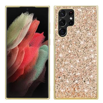 Samsung Galaxy S24 Ultra Glitter Series Hybrid Cover - Guld