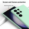 Samsung Galaxy S24 Ultra Liquid Silikone Cover med Strop - Grøn