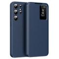Samsung Galaxy S24 Ultra Smart Clear View Flip etui med kortplads - Safir