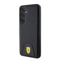Samsung Galaxy S24+ Ferrari Carbon Stitched Bottom Cover - Sort