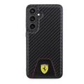 Samsung Galaxy S24+ Ferrari Carbon Stitched Bottom Cover - Sort