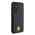 Samsung Galaxy S24+ Ferrari Carbon Stitched Bottom Cover - Sort