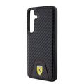 Samsung Galaxy S24+ Ferrari Carbon Stitched Bottom Cover - Sort