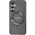 Samsung Galaxy S24+ Guess IML Flowers Wreath Cover - MagSafe-kompatibel - sort