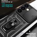 Samsung Galaxy S24+ Roterende Ring Hybrid Cover med Kameraskjold - Sort