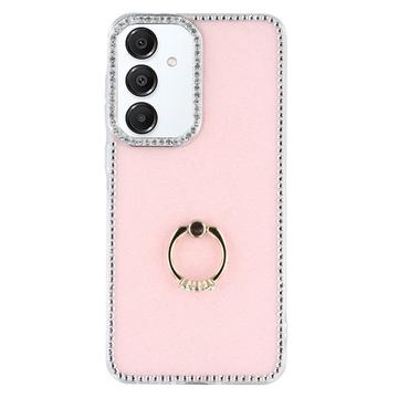 Samsung Galaxy S25/S24 CrystalGlow Hybrid Cover med Ringholder - Pink