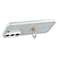 Samsung Galaxy S25/S24 CrystalGlow Hybrid Cover med Ringholder - stjerner / gennemsigtig