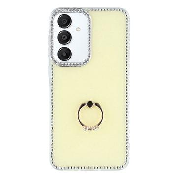 Samsung Galaxy S25/S24 CrystalGlow Hybrid Cover med Ringholder - Gul